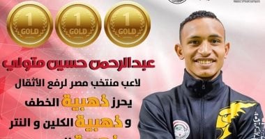 عبد الرحمن حسين يحصد 3 ذهبيات وزن 73 كجم ببطولة العالم للأثقال فى بيرو – مصرنا